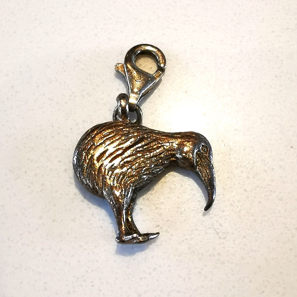 925 silver kiwi bird charm